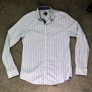 BAR III Pink, Blue and White Slim Fit Men's Button Down Shirt - Size Medium